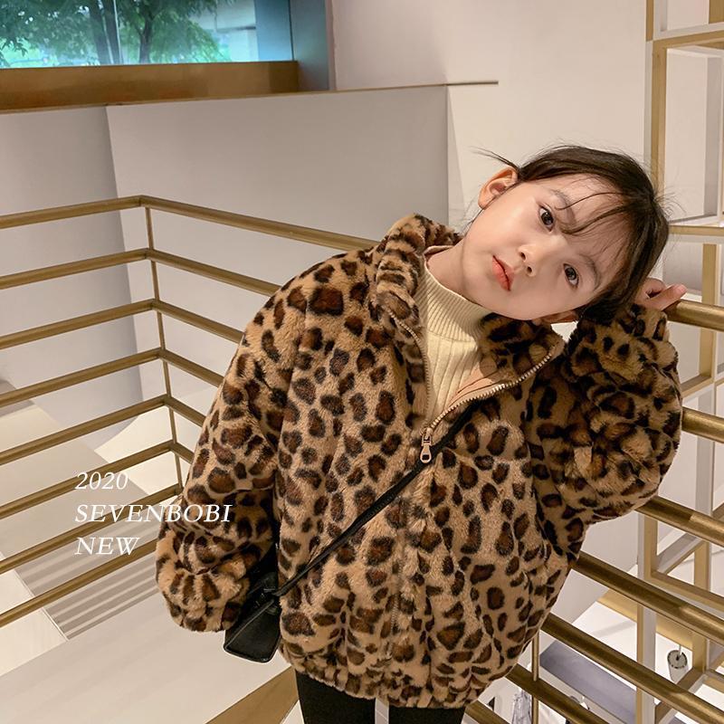 Giacca per bambina inverno spesso caldo pile capispalla bambino neonato ragazzo caldo leopardo pelliccia sintetica abbigliamento per bambini cappotto Casual per bambini