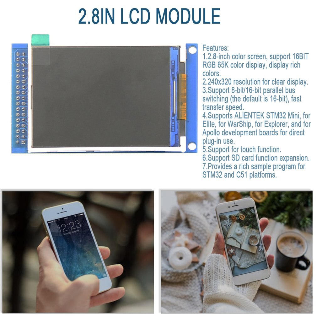 2,8 zoll TFT LCD Parallel-Port LCD Auflösung 320*240 2,8 inch LCD Display Modul LCD Bord mit touch 3,3 V/5 V Fahrer IC ILI9341