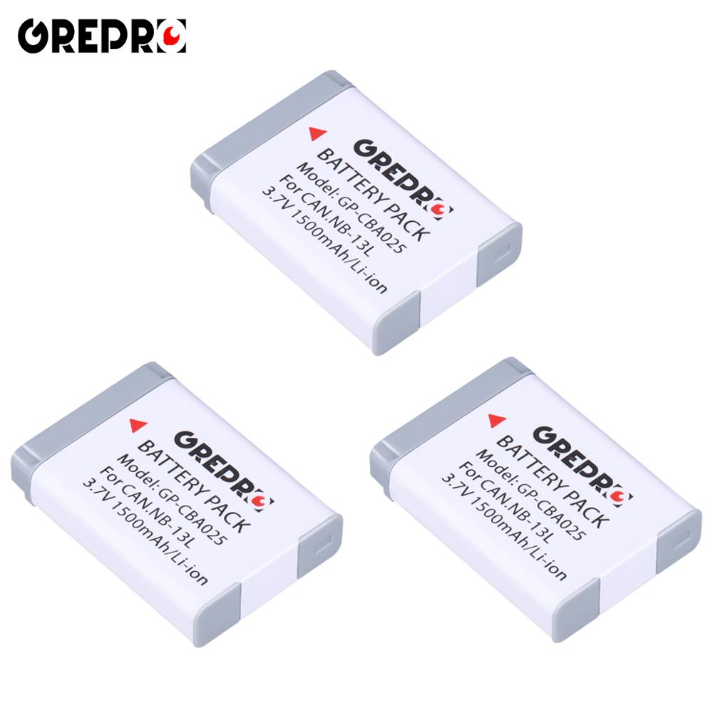 Batterie 1500mAh NB13L + chargeur NB 13l pour appareil photo Canon PowerShot G5X G7X G9X G7 X Mark II G9 X SX620 SX720 SX730 HS, NB-13L mAh: 3x Battery