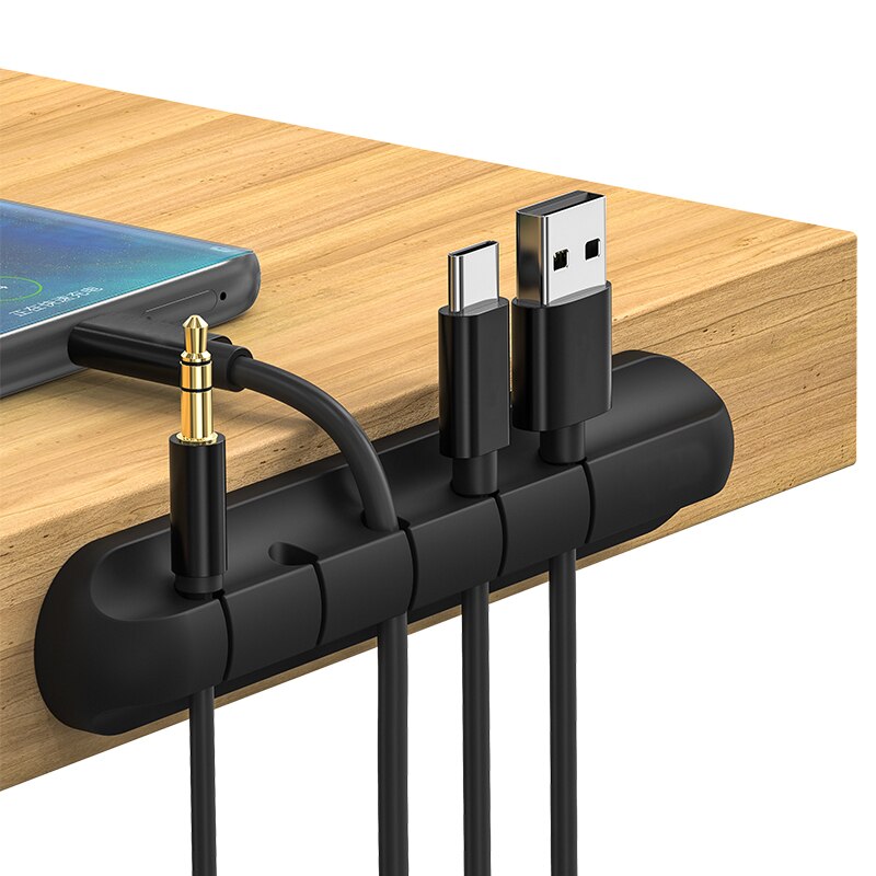 Organizer do kabli silikonowy Organizer do zwijania kabla USB elastyczny kabel zarządzania kabel z zaciskami uchwyt do klawiatura z myszką słuchawki słuchawki