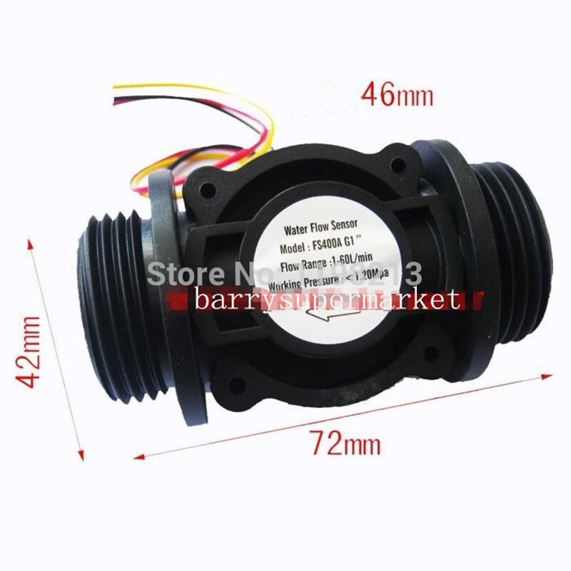 G1 &quot;Water Flow Meter Sensor Teller Indicator Controller Lcd-scherm + FS400A Flow Sensor Meter + Magneetventiel Gauge DN25