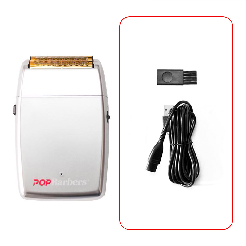 11000 RPM POP Barbers P620 Electric Men's Beard Trimmer Double Foil Shaver Electric Shaver USB Hair Cutting Machine: Gold