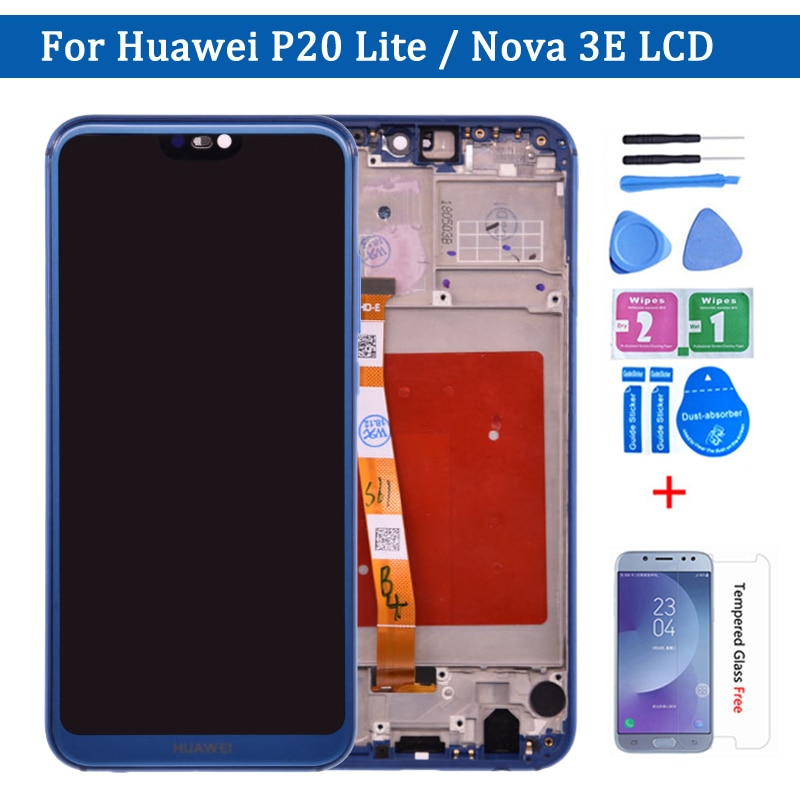 Til huawei  p20 lite lcd display skærm berøringsskærm pannel digitizer forsamling ane -lx1 ane -lx3 nova 3e lcd  p20 lite