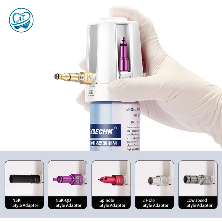 AI-EC-LS/AI-TG-SL Dental Maintenance Tools Contra Angle High Speed Handpiece Nozzle Adapter Oil Lubricator: Red