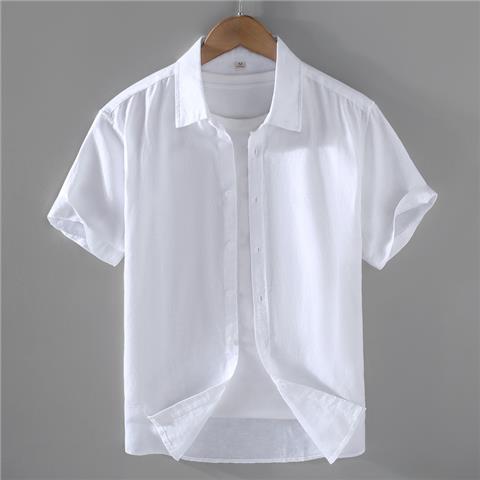 Ropa de estilo japonés para hombre, Tops de manga corta con una hilera de botones, cárdigan holgado informal, de Color sólido, verano 2023: 5 XL / Blanco