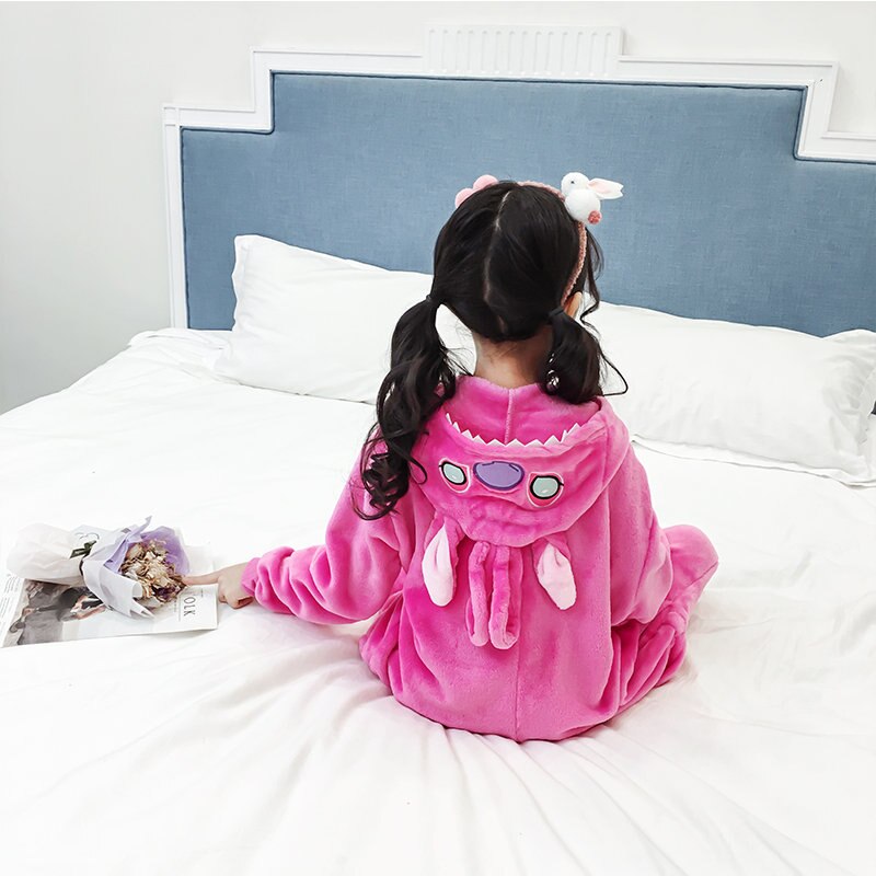 Bata de franela para niños y niñas, adorable mono de animales, pijama de una pieza para niños, cabeza de Animal de caricatura, mantas, bata de baño de