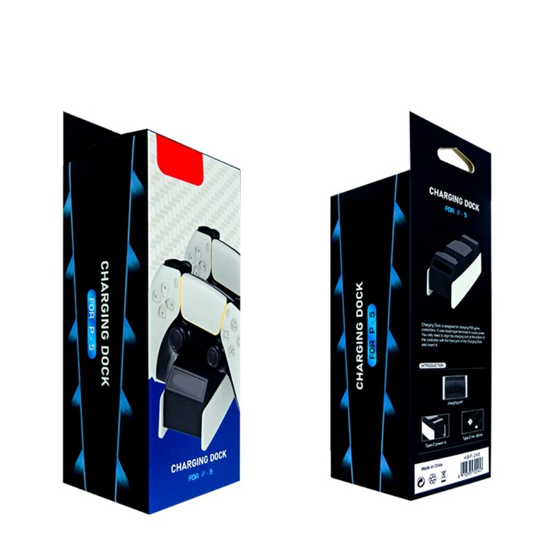 Dual Gevoel Opladen Dock Handvat Charger Station Stand Usb-oplaadkabel Charger Cradle Voor PS5 Gaming Controllers