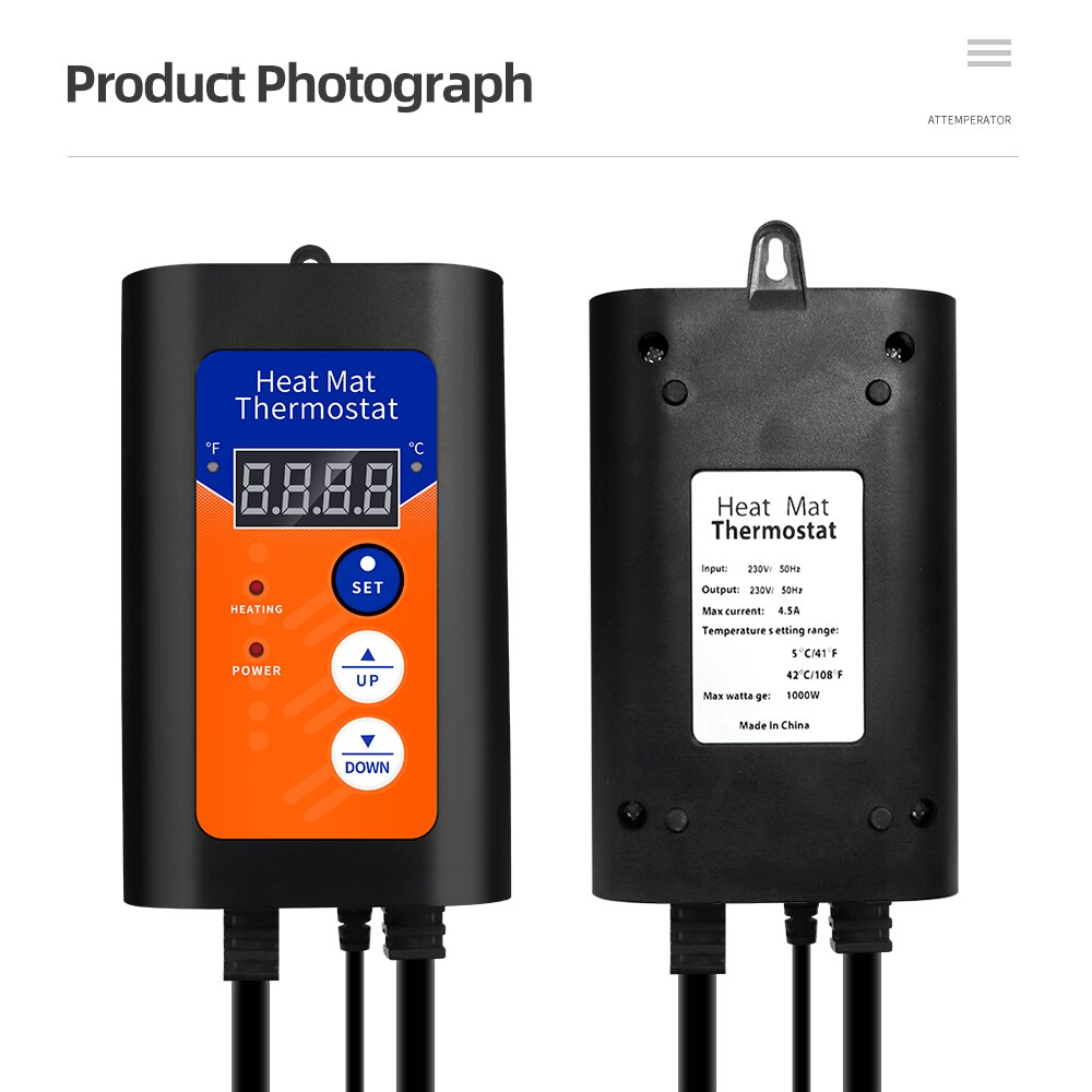 Heat Mat Thermostat 1150W 230V Digital Temperature Controller For Hydroponic Plants Seed Germination Reptiles Pet Supplies