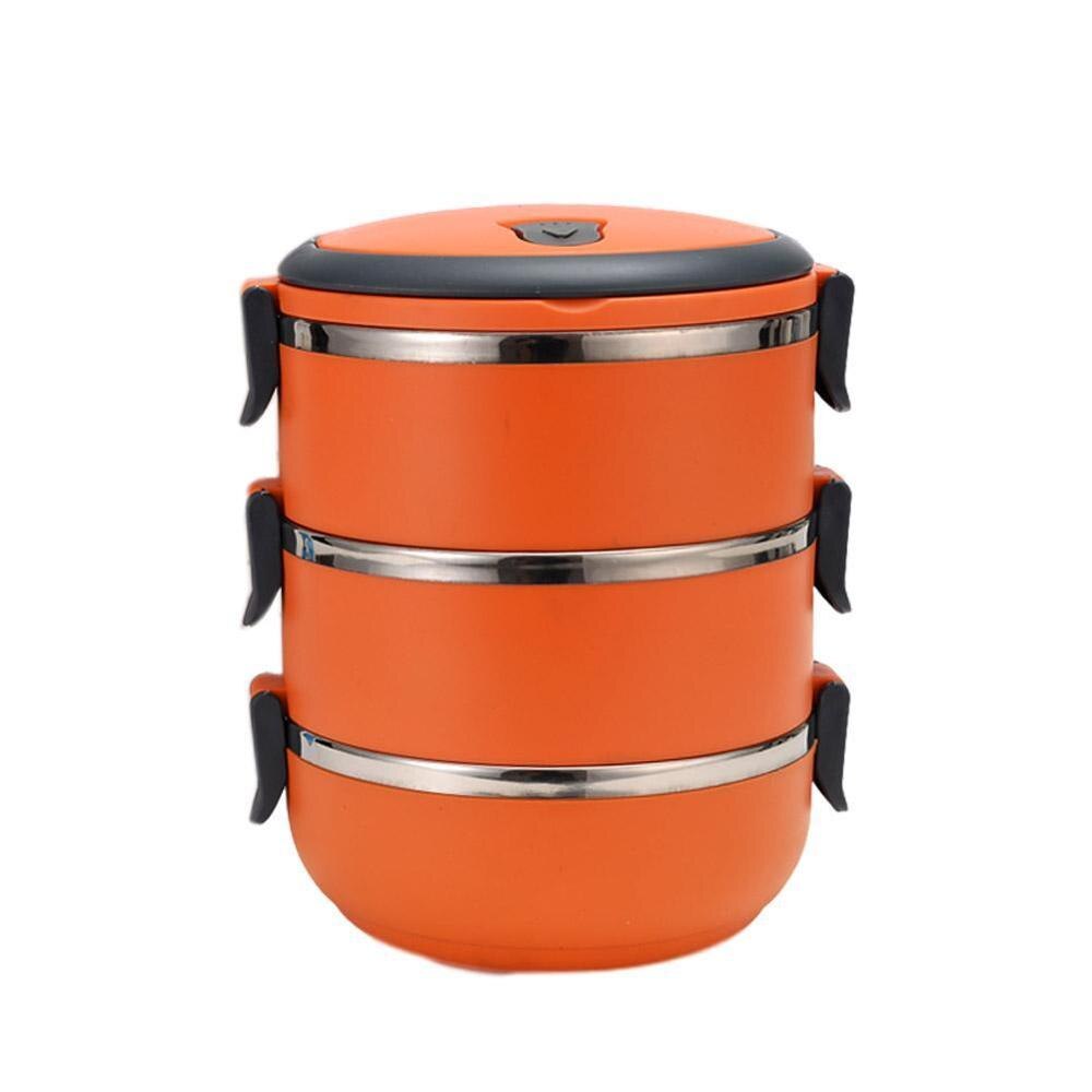 Insulated Lunch Box Steel Double Layer Picnic Case School Almuerzo Bento Box De Kids Office Caja Food Adults Cont U4K2: I