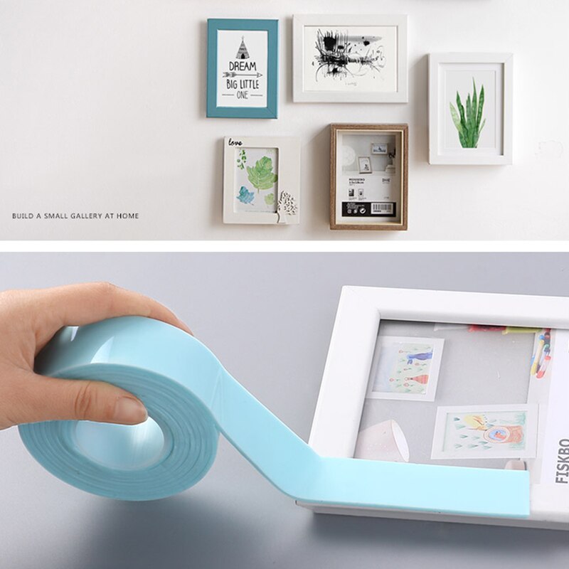 MICCK gancho todopotente de doble cara adhesivo Nano cinta sin seguimiento adhesivo lavable cinta limpiable hogar Baño estante de almacenamiento