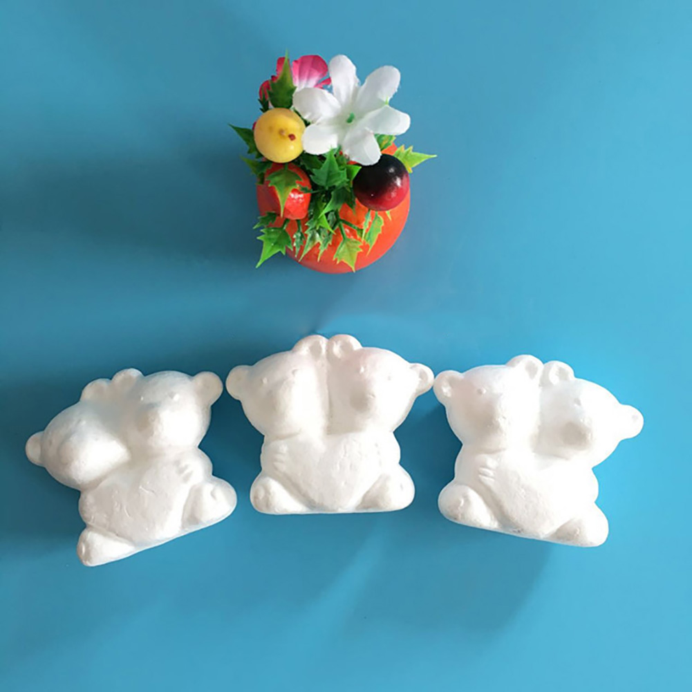 Mousse de polystyrène 2 pièces | Animal Double ours blanc bricolage, artisanat de modélisation, jouets pour fête de noël, décoration de mariage, de nouvel an