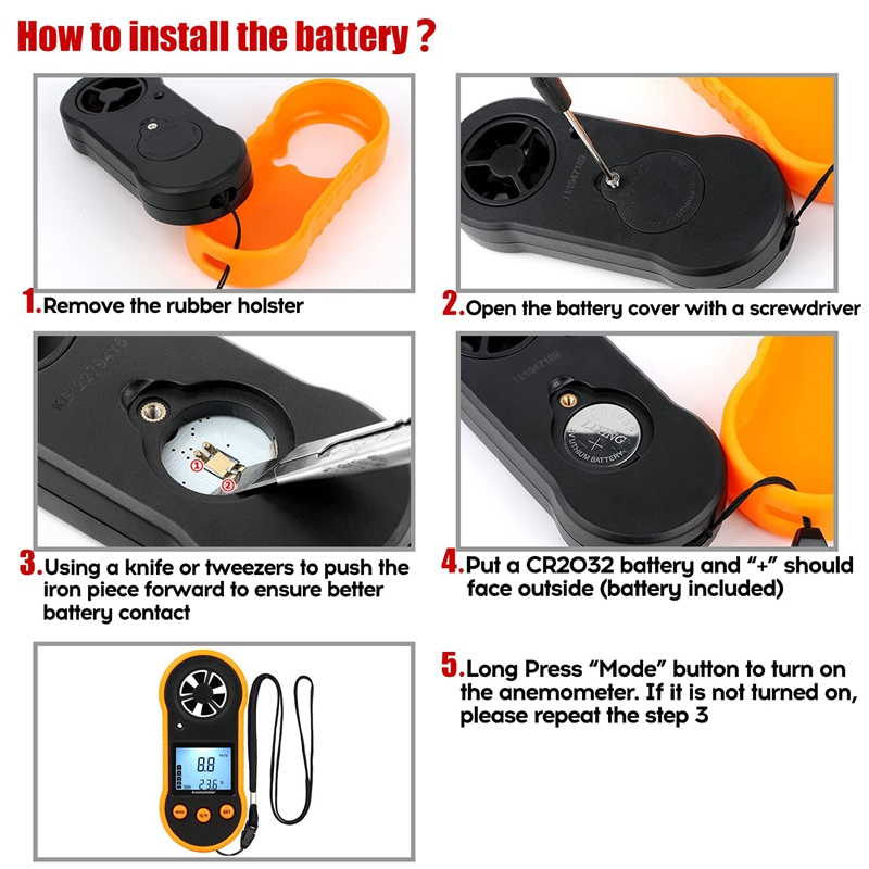 Digital Anemometer Handheld Anemometer Air Flow Meter Used To Measure Wind Speed Cooling Temperature Speed Anemometer