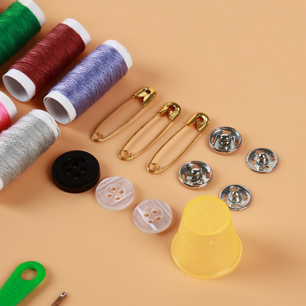 1 Set Sewing Tool Pack Kit Thread Threader Needle Tape Measure Scissor Thimble with Storage Box Sewing Tool Accessory