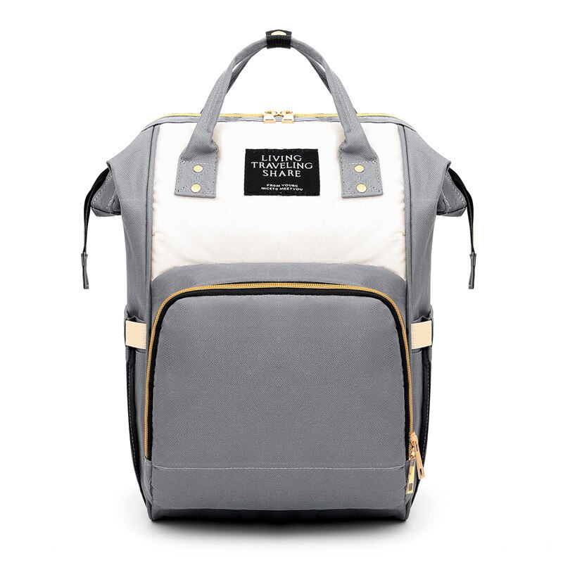 Luier Bag Verbeterde Multi-Functionele Opslag Mother 'S Tas Baoma Verpleging Rugzak Stijl Moeder Rugzak: Gray with White