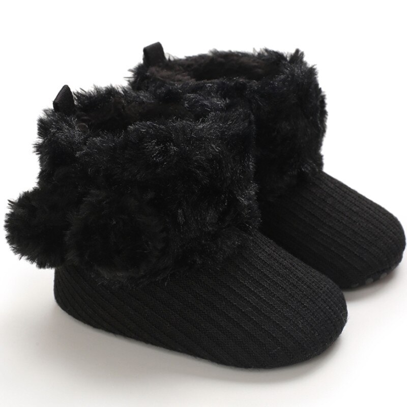Winter Baby Schuhe, Einfarbig Weichen Bequemen Hairball Anti-Unterhose Prewalker Baumwolle Stiefel für freundlicher: 4 / 11
