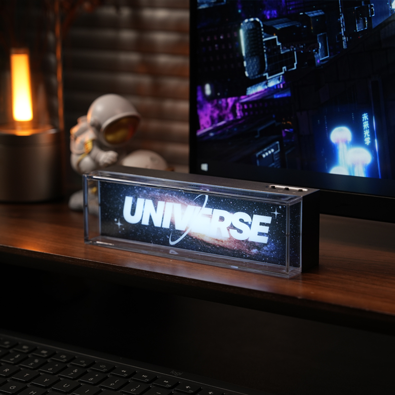 Caja de luz LED con adorno de luz ambiental, interfaz de USB-C, carga de tres niveles de brillo, decoración de habitación de deportes electrónicos para dormitorio y oficina: Verde claro