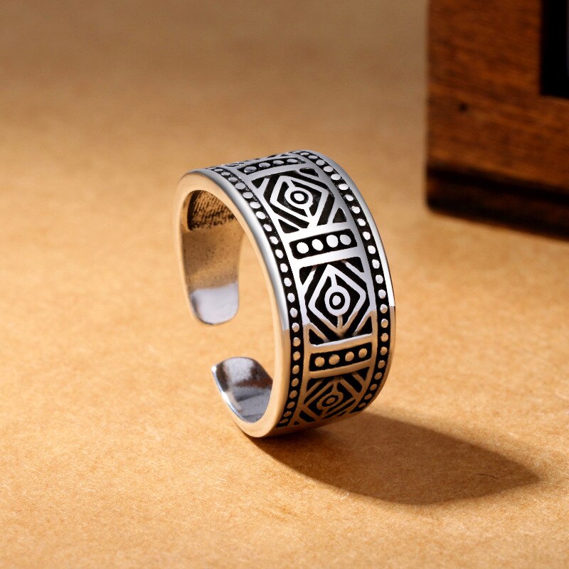Persönlichkeit gotisch Jahrgang Geometrische Ringe Für Frauen Braut Hochzeit Engagement Punk Resizable Antike Ringe Felsen Schmuck: 1