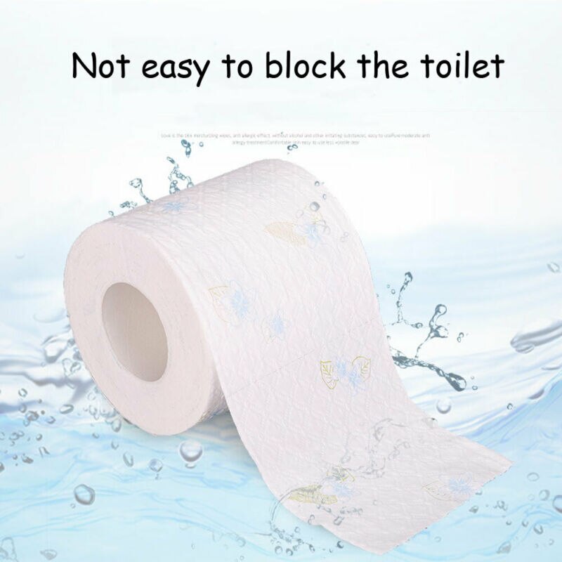 4 Ply 6 Rolls Home Bath Paper Toilet Paper Bulk Rolls Bath Tissue Paper Household Bathroom Soft Toilet Paper