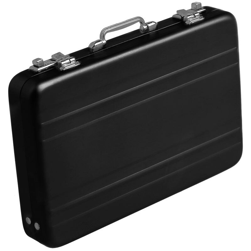 Maletín negro de aluminio con contraseña caja de tarjeta Mini contraseña de la maleta