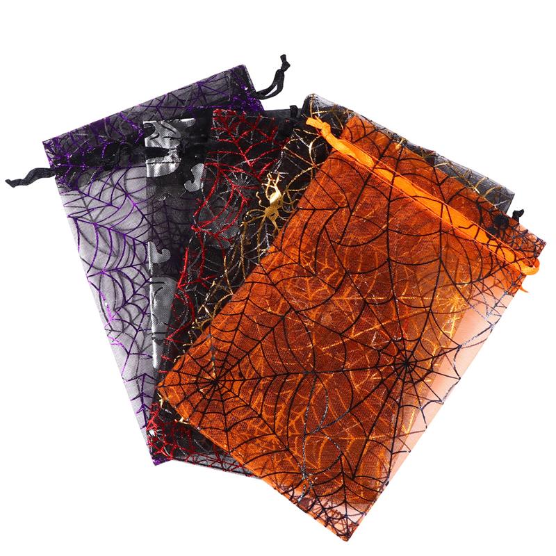 50 Stuks Halloween Candy Organza Zakjes Gaas Pouch Kleine Trekkoord Tassen