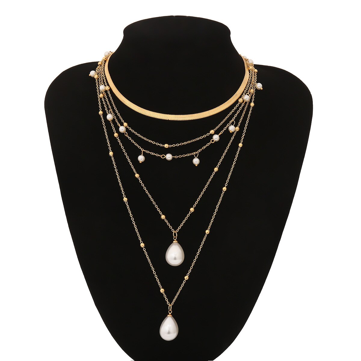 Collar de borla de perlas de imitación multicolor bohemio combinado con Collar con colgante para boda joyería femenina: Default Title