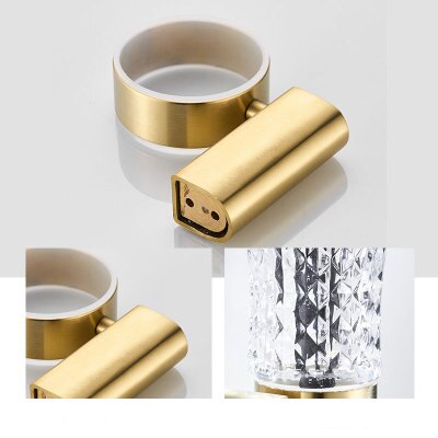 Cup & tumbler moderne holdere sus 304 rustfrit stål tandbørsteholder guld badeværelse tilbehør væg kopholder  dg8202k