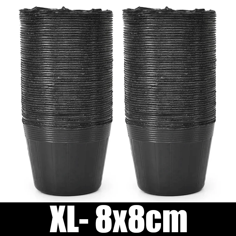 300/50PCS Thickened Seedling Bag with Holes Plastic Flowerpot Flower Plant Breathable Container Garden Vegetable Planting Pots: S / Dark Khaki