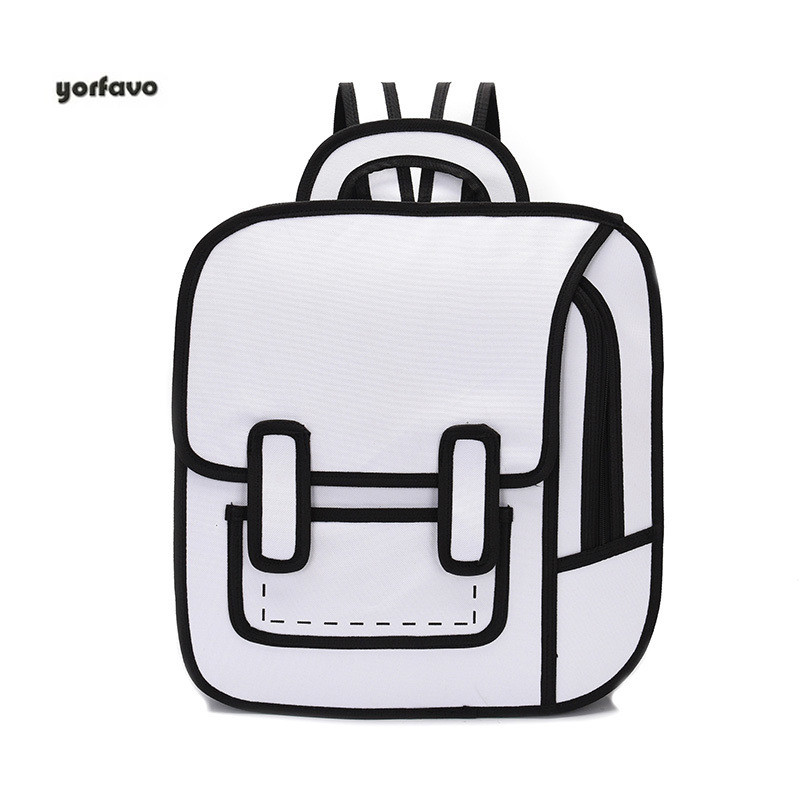 2020 nova moda unissex mochila 2d desenho de volta packs mulheres dos desenhos animados saco de quadrinhos 3d mochila faculdade sacos de viagem para meninas