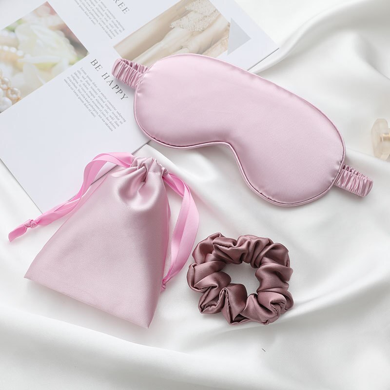 1 einstellen Nachgeahmte Seide Schlafen Augen Maske Schlaf Masken Auge Patch Abdeckung Schattierung Einstellbare Augenbinde Reise Entspannen mit Tasche + kopf Ring: Taro Violett