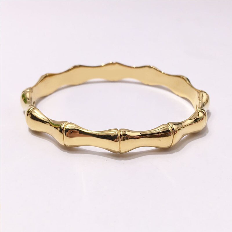 Luxury Jewelry Man Woman Cuff Bracelet Stainless Steel Bamboo Bone Korea
