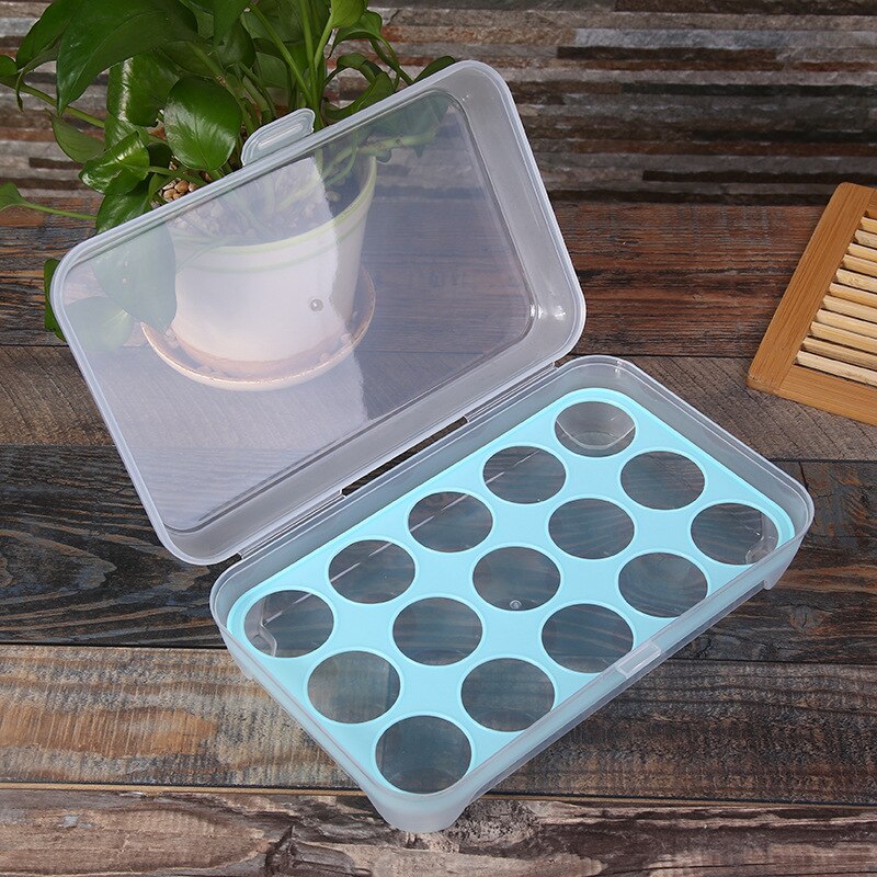 Verse Houden Van Gereedschap Opslag Container Case Koelkast Ei Opbergdoos Eieren Houder Voedsel Doos Voor Huishoudelijke Keuken Accessoires: blue