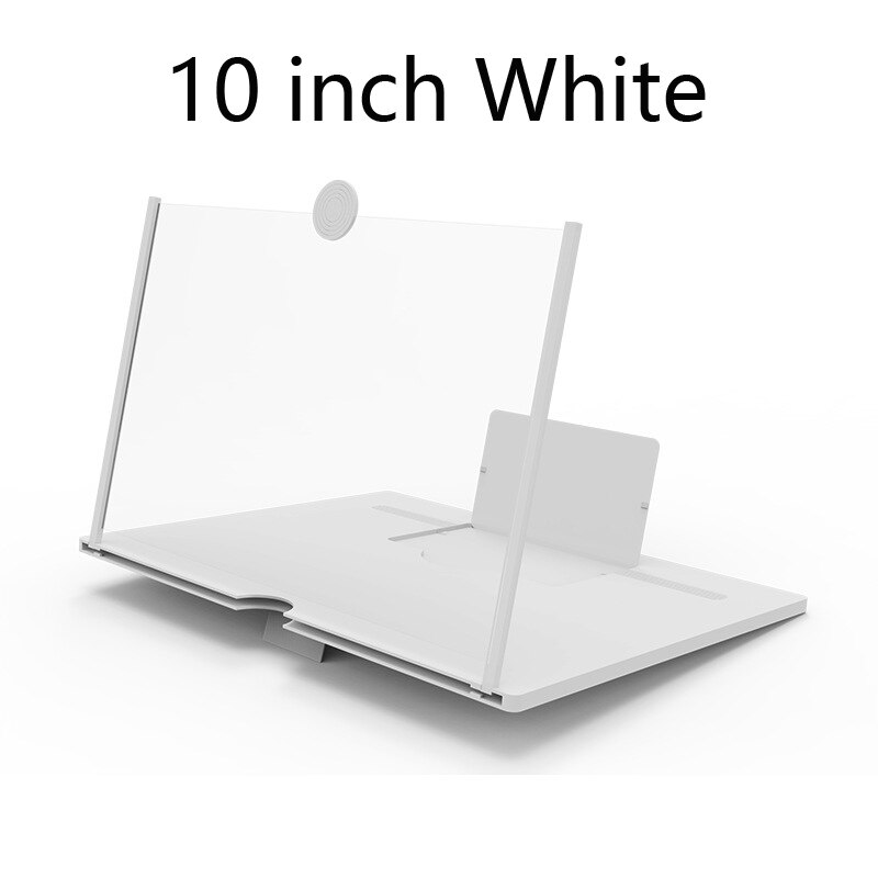 Screen Versterker Mobiele Telefoon Screen Video Vergrootglas Voor Mobiele Telefoon Smartphone Vergroot Screen Telefoon Stand Beugel: white 10 inch