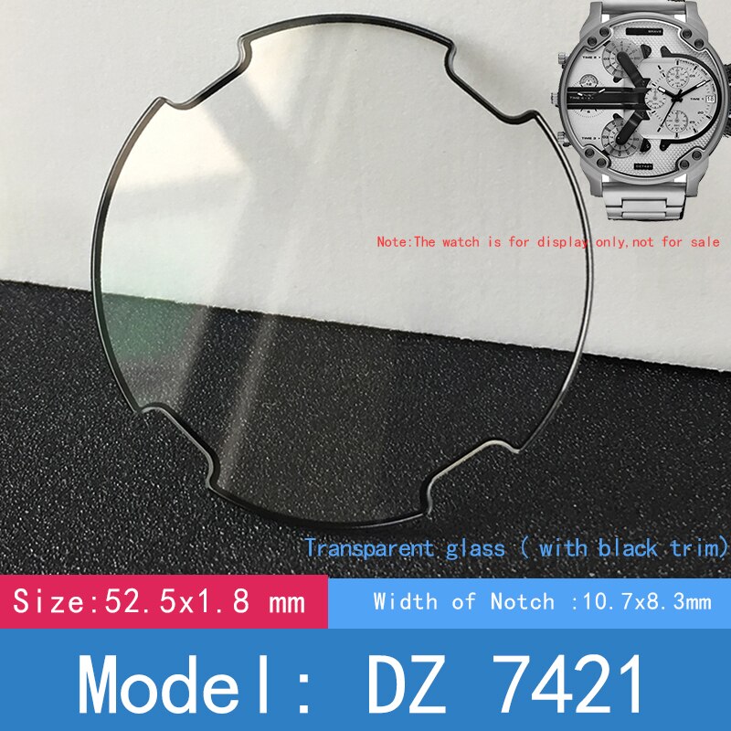 Watch crystal For Diesel DZ 7264 7258 7259 7270 7331 7370 Mineral glass Replacement repair parts: DZ 7421
