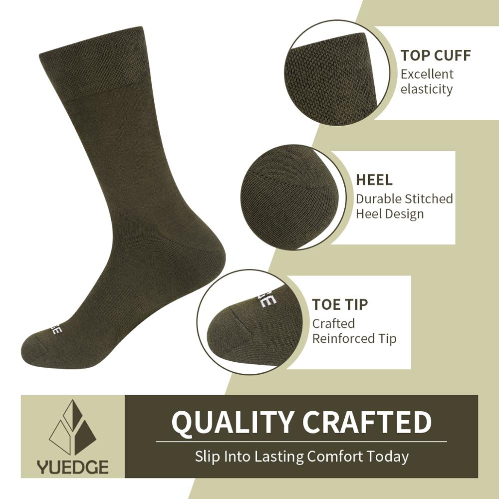 YUEDGE Calcetines para hombre de fibra de bambú, Cómodos calcetines de vestir informales de negocios para hombre, calcetines finos de verano para hombre talla EU 39-47