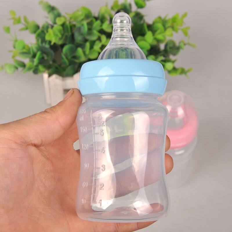 Nouvelle solide PP bouteille 180 ml large bouche lait biberon bébé biberon fournitures maternelle et enfant