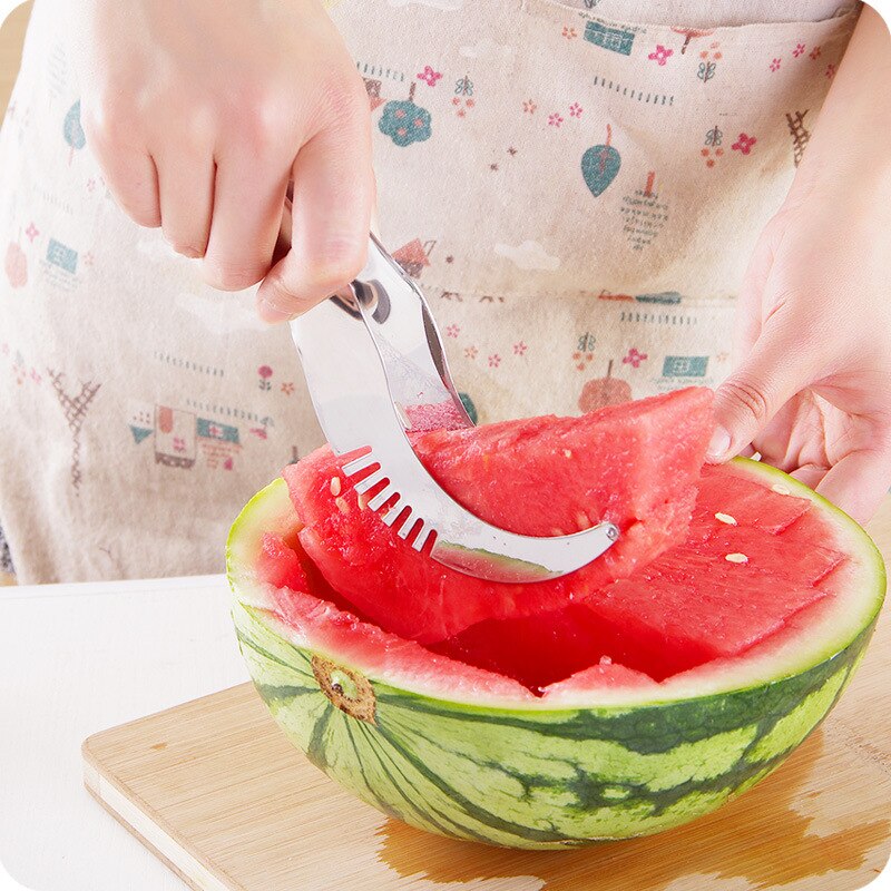 2 in 1 stainless steel melon baller kitchen cut watermelon carving knife double side fruit digging spoon ice cream platter spoon
