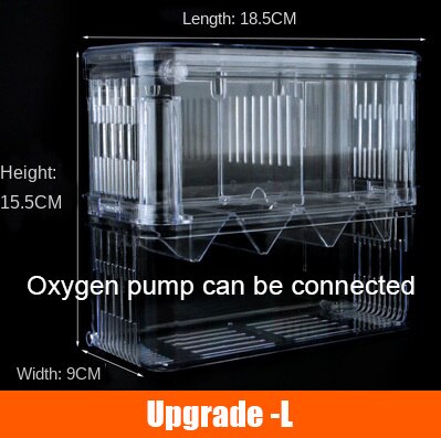 Double-layer aquarium isolation box acrylic malachite hatching box ornamental fish fighting fish breeding box: upgrade-L