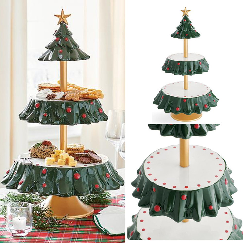 Kerst Decoratie Snack Kom Stand Kerstboom Snack Stand Kerst Dessert Brood Display Stand