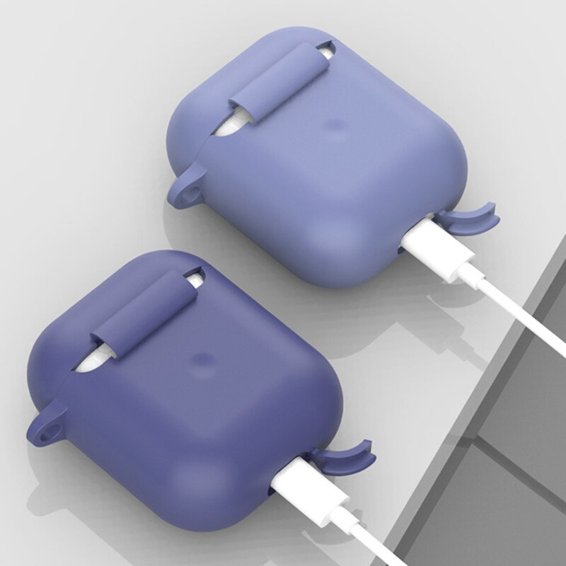 Silikonowe słuchawki etui na Airpods 2. Bezprzewodowe słuchawki pokrowiec ochronny na Apple Airpods2 Air Pods 2 etui z haczykiem