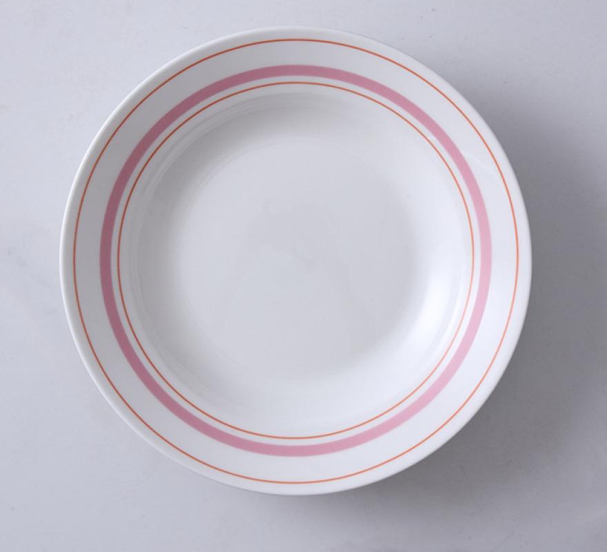 Line Ceramic Plates Nordic Breakfast Dessert Cake Pasta Bread Personality Simple Home Restaurant Durable Deep Plates: Grey