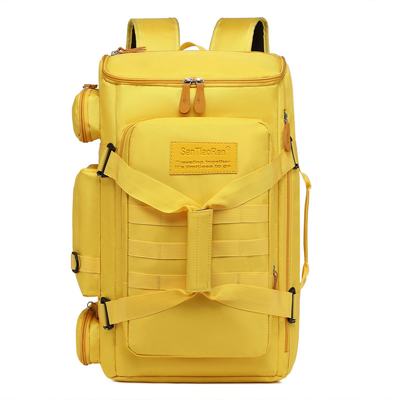 Travel Backpack Business Trip Short Distance Duffel Bag Large Capacity Dual-use Outdoor Leisure Camping Bags: Yellow