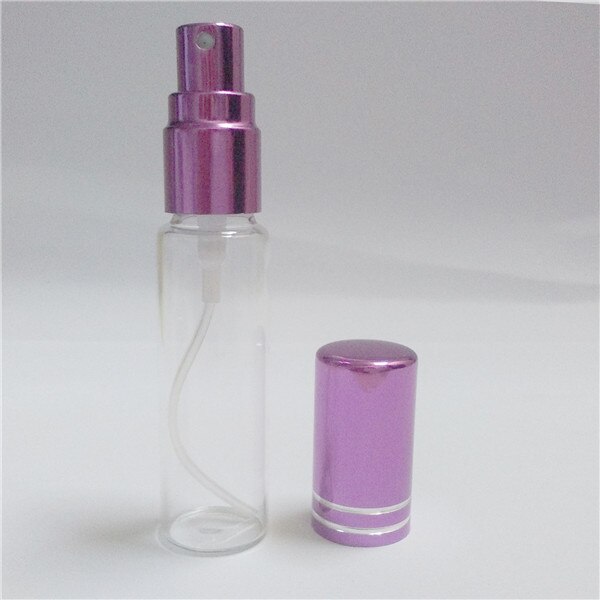 5 unids/lote 5ml 10ML 10ml botellas de aerosol de Perfume de Color muestra botellas de Spray botella rellenable botella de Translucence muestra botella de Perfume de aerosol: 10 ml / Morado