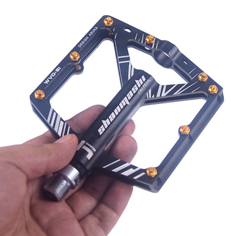Shanmashi Bicycle Pedal Mountain Bike Pedals Alu Mtb Bearings Bike Footrest Big Flat Treat Ultralight Cycling Pedals