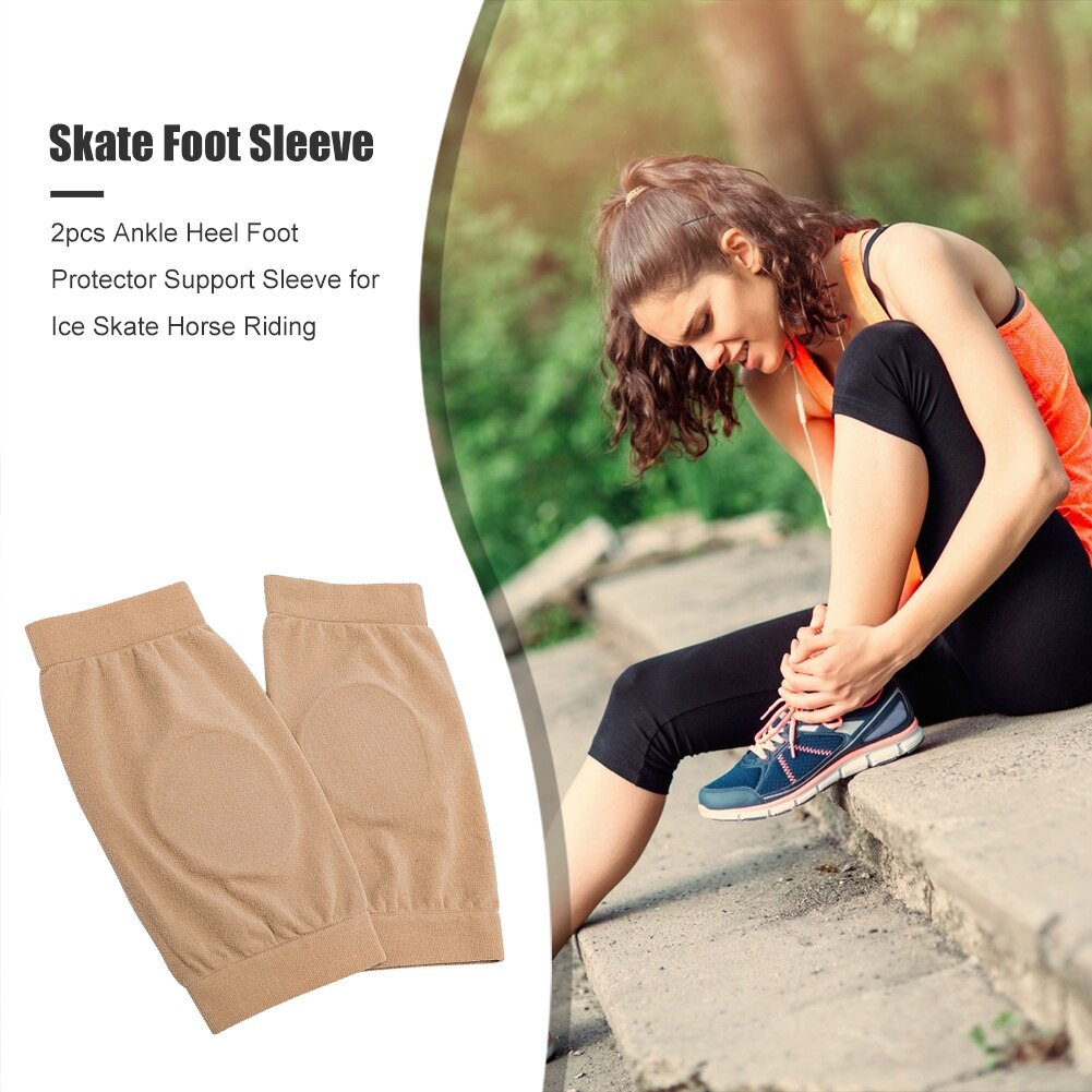2pcs Nylon Protection Support Sleeve Sock Ankle Heel Foot Protector Cover for Ice Skate Horse Riding Skate Foot Sleeve