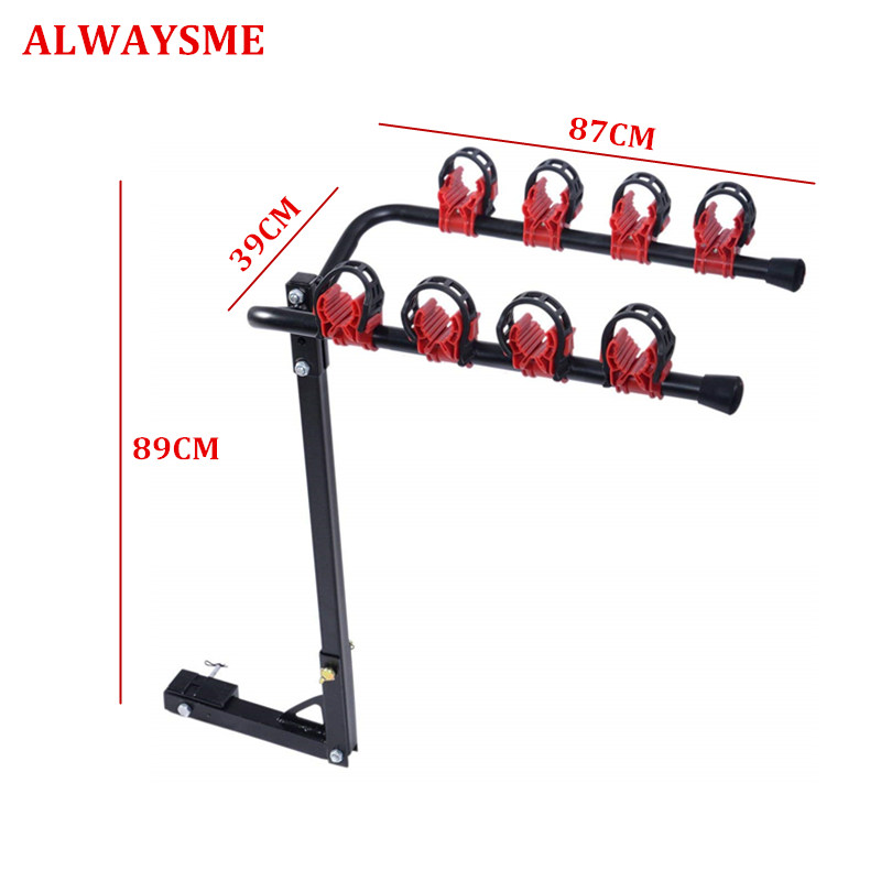 ALWAYSME ALWAYSME 4-Bike Car Bike Carrier Car Trunk Mount Stand Bike Rack ,Fits 2 Inches 2" Towing Trailer Hitch Tube