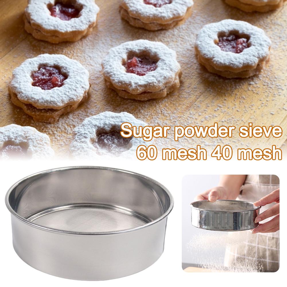 1pcs Kitchen Fine Mesh Flour Sifter Round Stainless Steel Flour Sieve Strainer Sifters Best for Kitchen Baking Tea