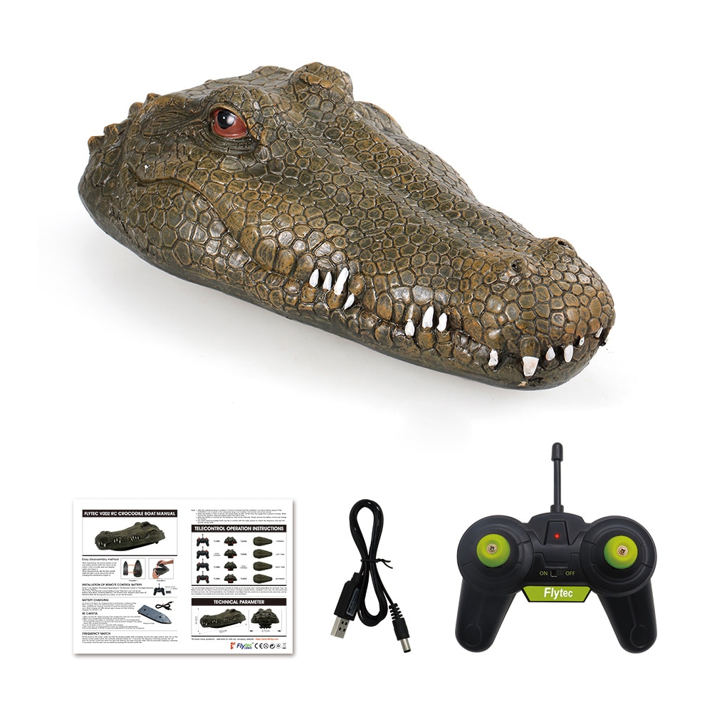 Flytec V002 RC Boot Speedboot 2.4G Afstandsbediening 30m Afstand Elektrische Racing Boot Waterdicht Krokodil Hoofd Spoof speelgoed