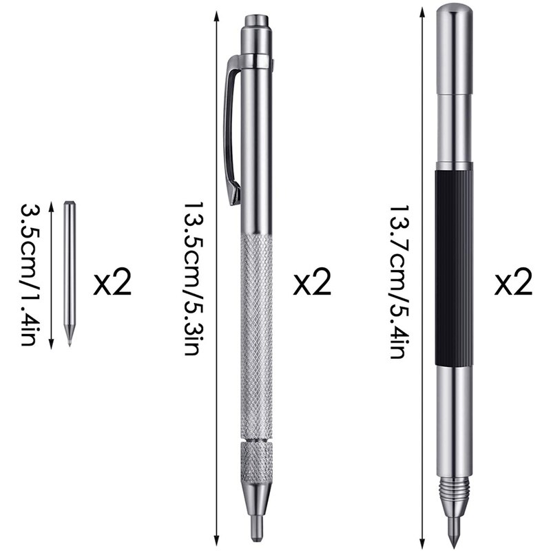 6 Pcs Graveren Pen Tip Kraspen, Tungsten Carbide Scribers Met Magneet, metalen Ets Graveren Pen Voor Metaal Glas Hout