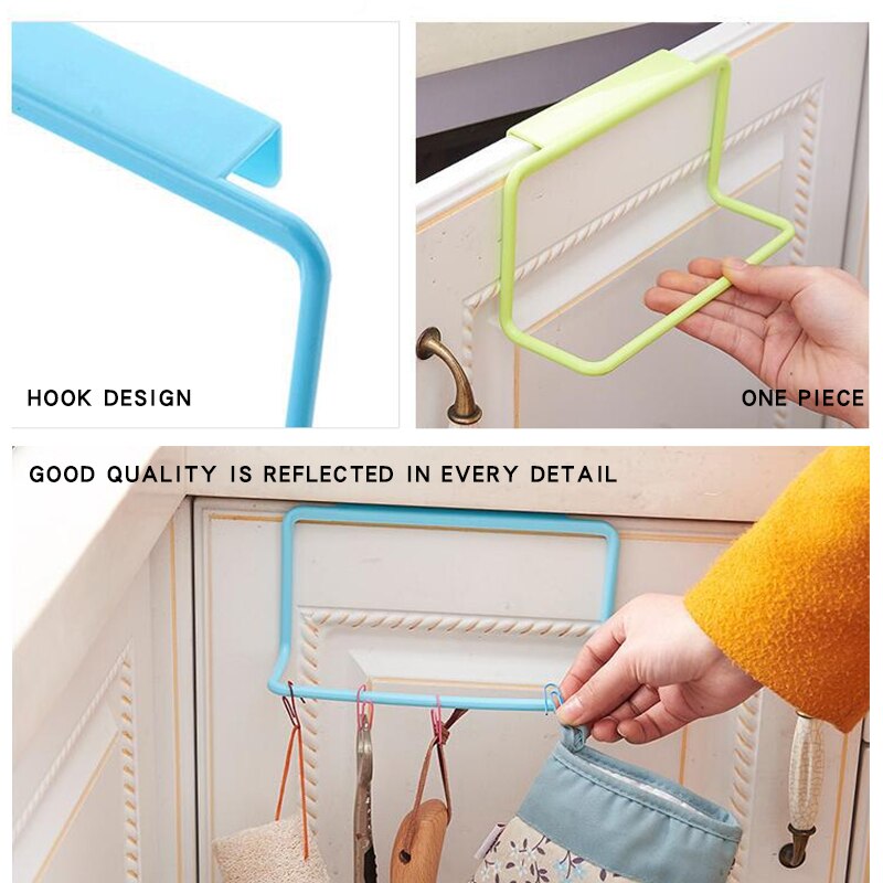 Towel Rack Hole-Free Seamless Bathroom Towel Rack Cabinet Door Back Rag Rack Hanger Shelf Household Items For kitchen