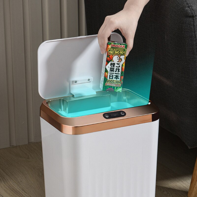 Smart Sensor Trash Can Electronic Automatic Dustbin Waste Bin Rubbish Can Garbage Storage Bucket for Bathroom Toilet Kitchen
